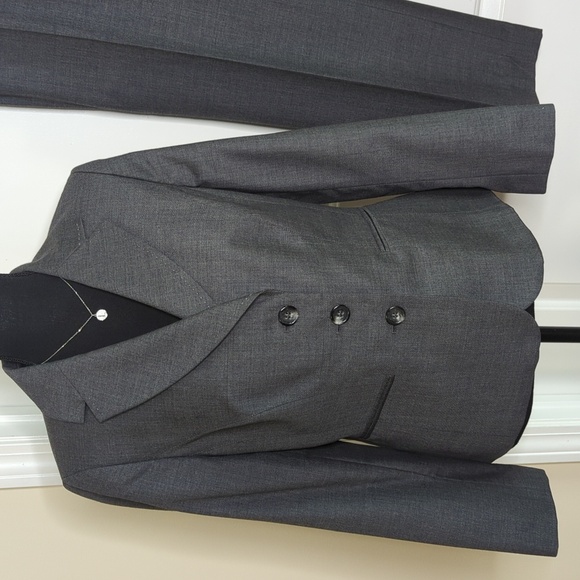 Ann Taylor Cashmere Wool Gray Suit Jacket 8P Audrey Trousers 6 Office Siren - Picture 2 of 16